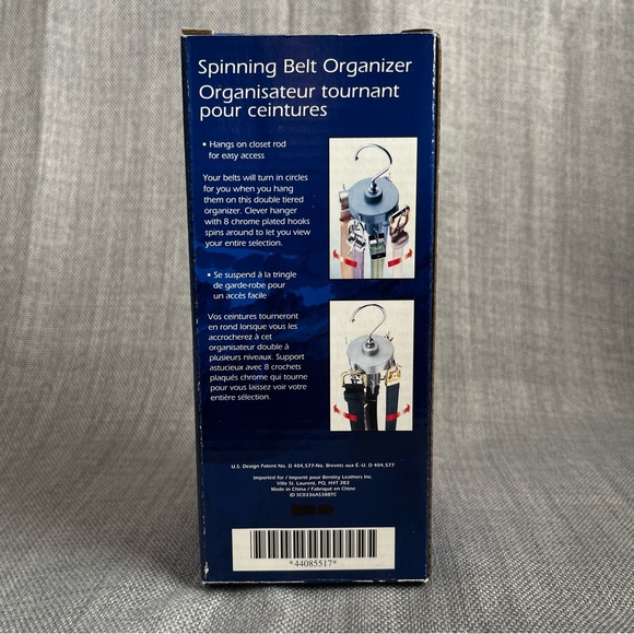 Perfect Solutions Accessories Blue Spinning Double Tier Rotating Belt Organizer - Picture 3 of 11